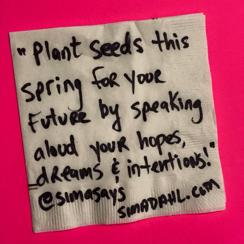 Plant seeds for your future - cocktail napkin quote