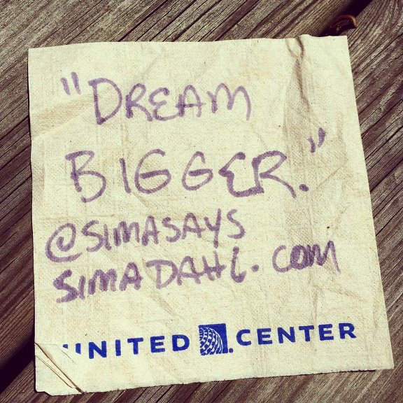 Dream bigger - cocktail napkin quote