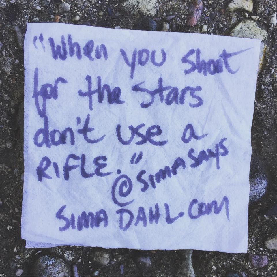 When you shoot for the stars, don't use a rifle - cocktail napkin quote