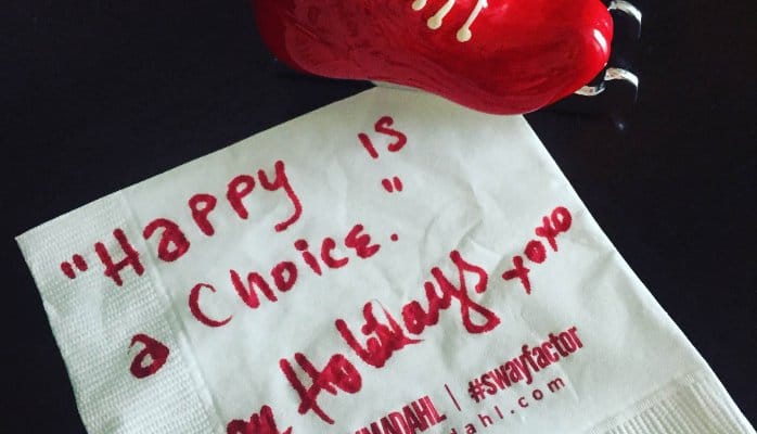 Happy is a choice. cocktail napkin quote