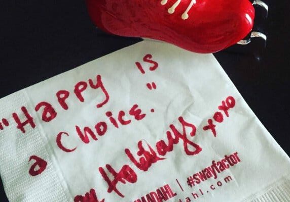 Happy is a choice. cocktail napkin quote