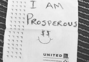 I am prosperous. cocktail napkin quote