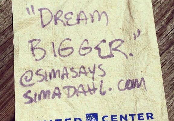 Dream bigger - cocktail napkin quote