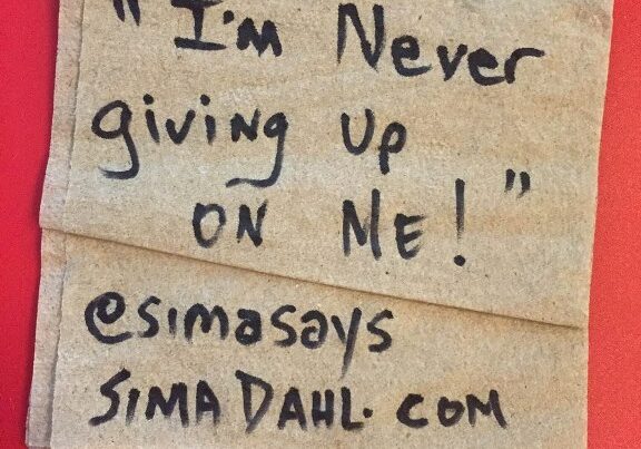 I'm never giving up on me- cocktail napkin quote