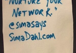 Nurture your network. cocktail napkin quote