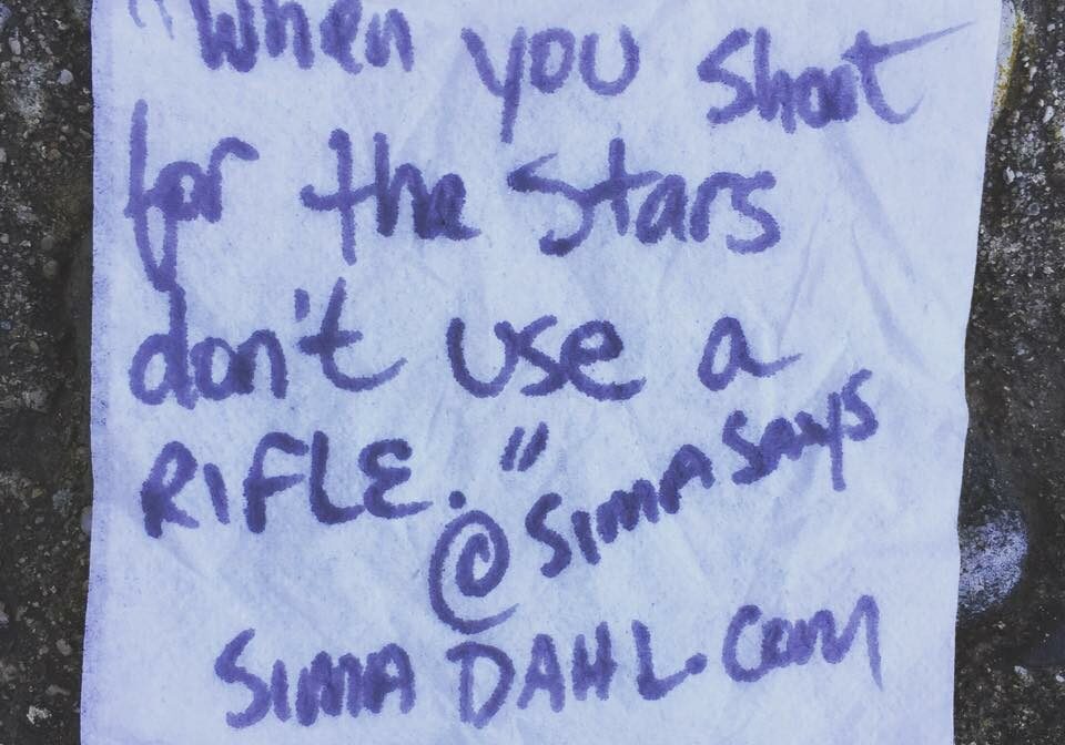 When you shoot for the stars, don't use a rifle - cocktail napkin quote